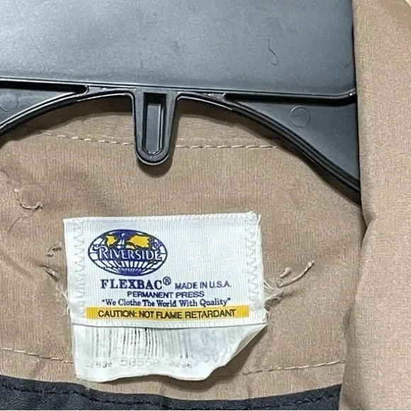 Made in USA Riverside Flexbac Work Jacket Full Front Zip Shoulder Pocket Sz 50L - Picture 6 of 11